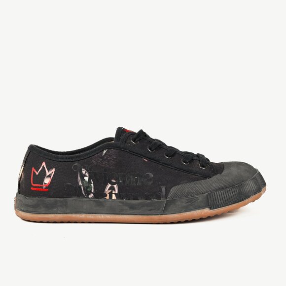Vivienne Westwood Black Canvas Jupiter Animal Toe Trainers - Picture 1 of 12
